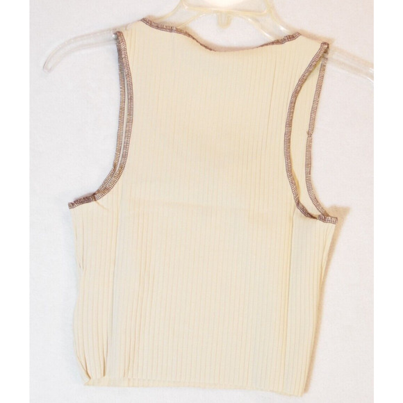 BDG Urban Outfitters Tank‎ Top Womens S Tan Notch Neck Crop NWT - Picture 2 of 7